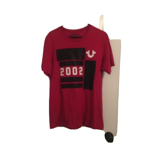 True Religion 2002 Men's Short Sleeve T-Shirt Size Medium Red - Picture 1 of 8